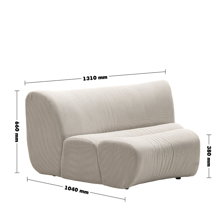 Modern corduroy velvet fabric modular joint connection 1 seater sofa ernest size charts.