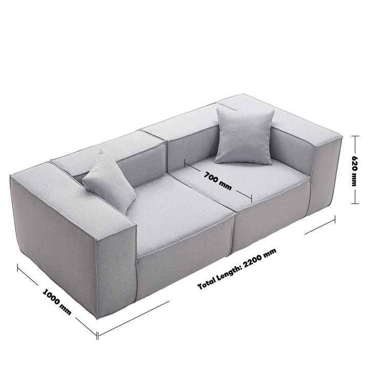 Modern cotton-linen fabric 4.5 seater sofa block size charts.