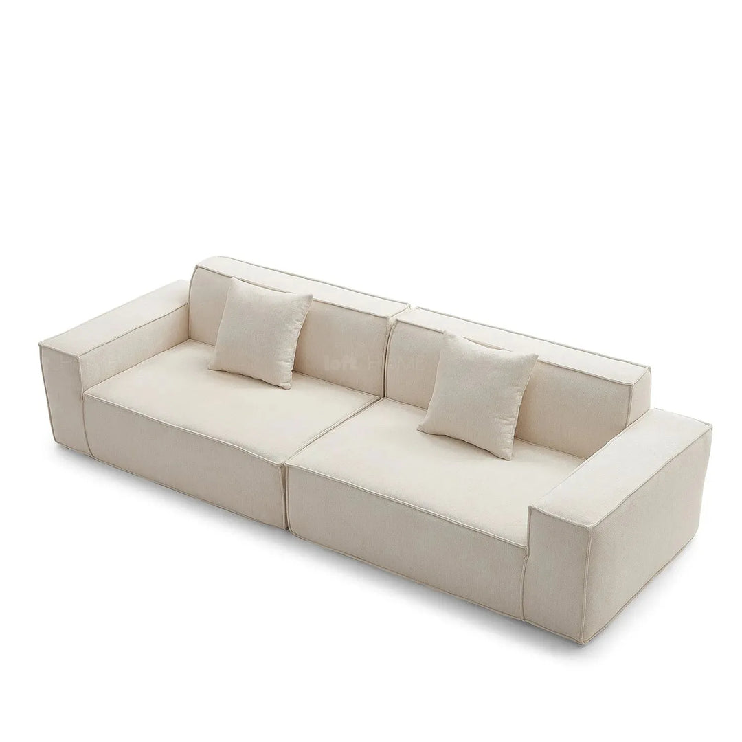 Modern cotton-linen fabric 4.5 seater sofa press detail 2.