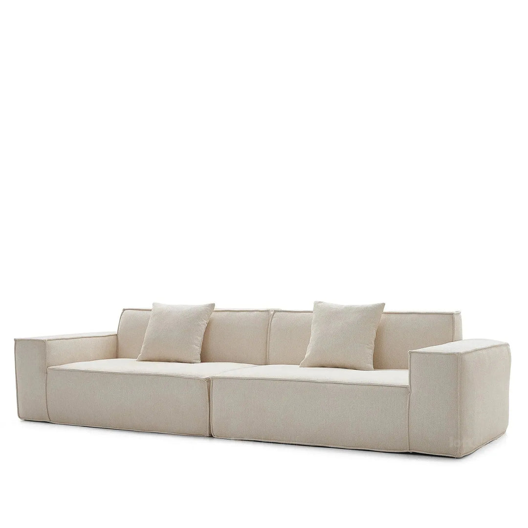 Modern cotton-linen fabric 4.5 seater sofa press detail 3.