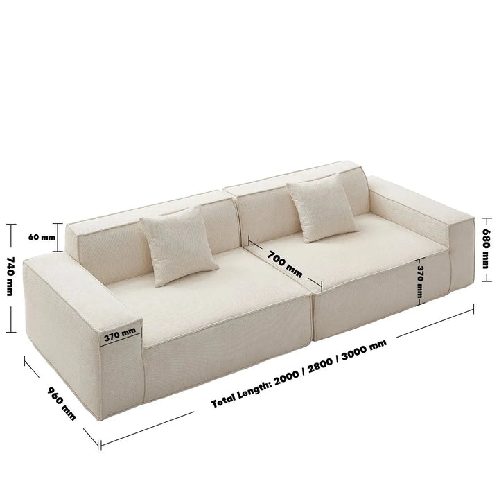 Modern cotton-linen fabric 4.5 seater sofa press size charts.