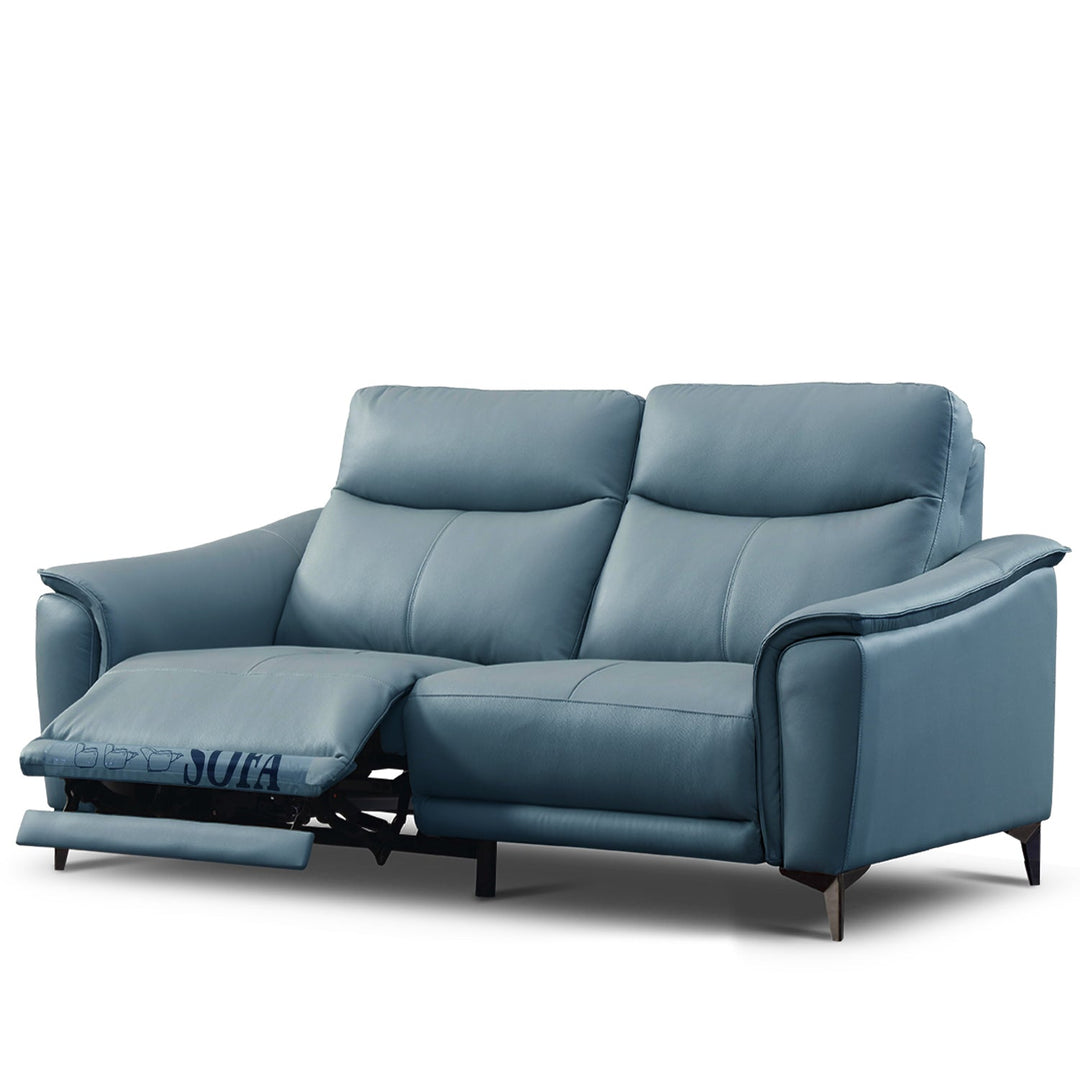 Modern genuine leather electric recliner sofa 2 seater carlos layered structure.