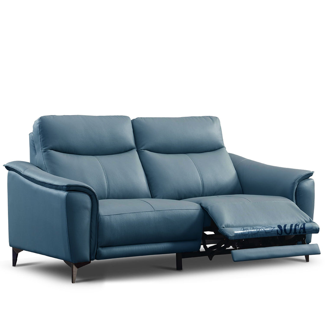 Modern genuine leather electric recliner sofa 2 seater carlos in details.