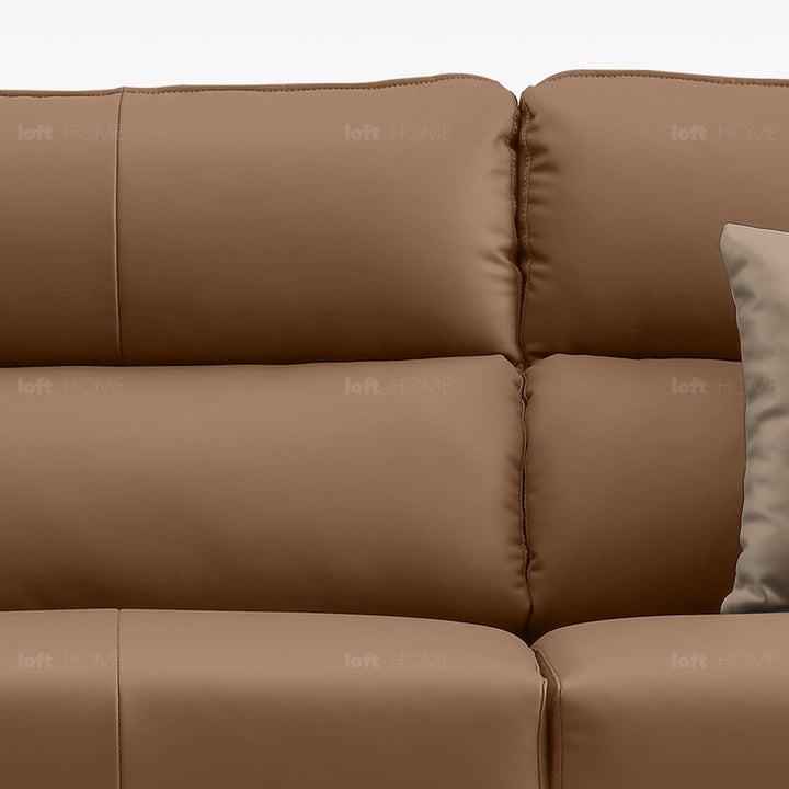 Modern genuine leather sofa 2 seater kuka in panoramic view.