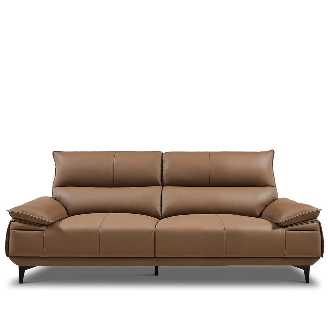 Modern genuine leather sofa 2 seater kuka in white background.