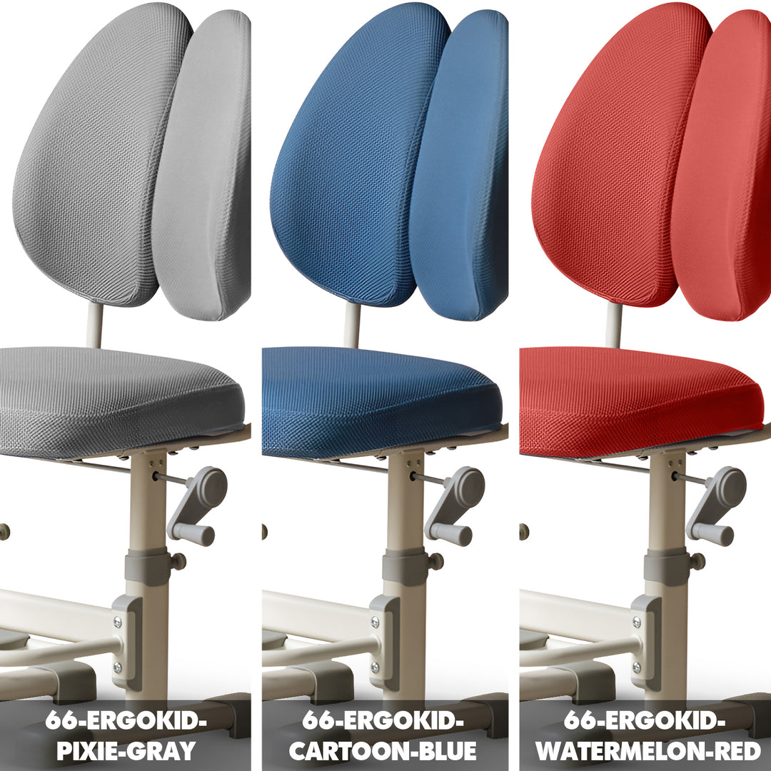 Modern mesh ergonomic kids study chair ergokid color swatches.