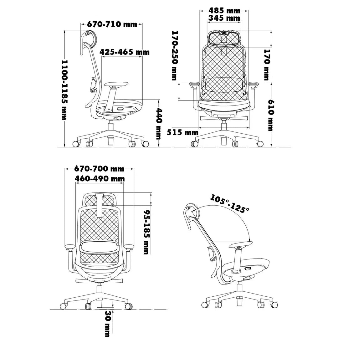 Modern mesh ergonomic office chair ares high size charts.