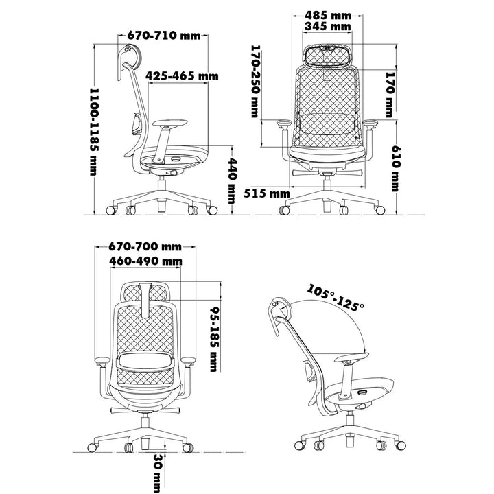 Modern mesh ergonomic office chair ares high size charts.