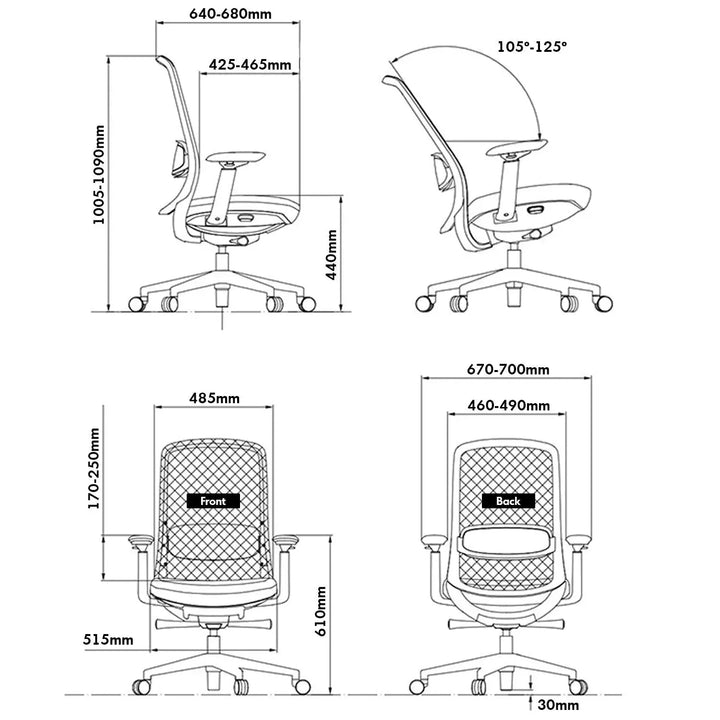 Modern mesh ergonomic office chair ares size charts.