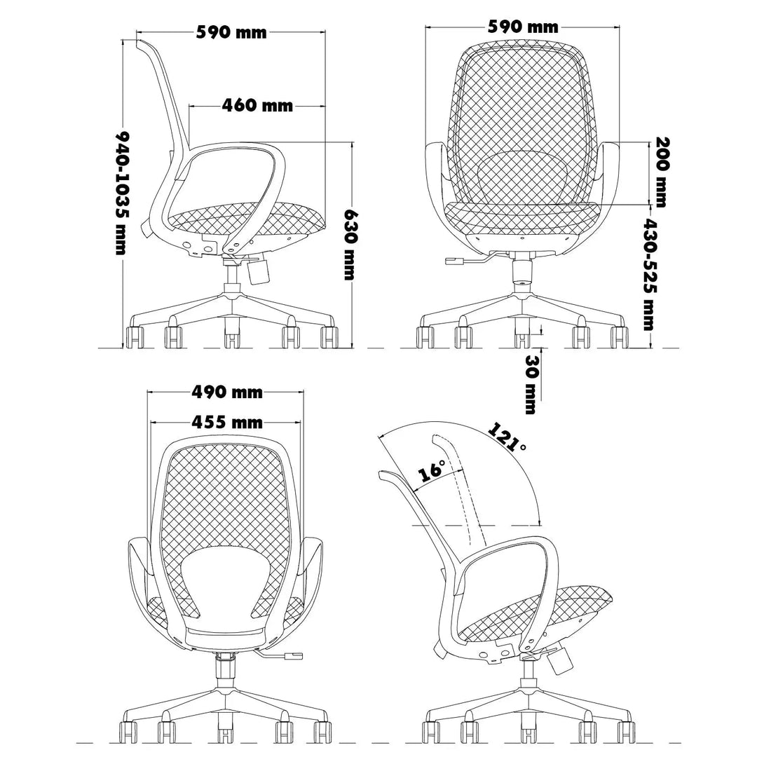 Modern mesh ergonomic office chair conch size charts.