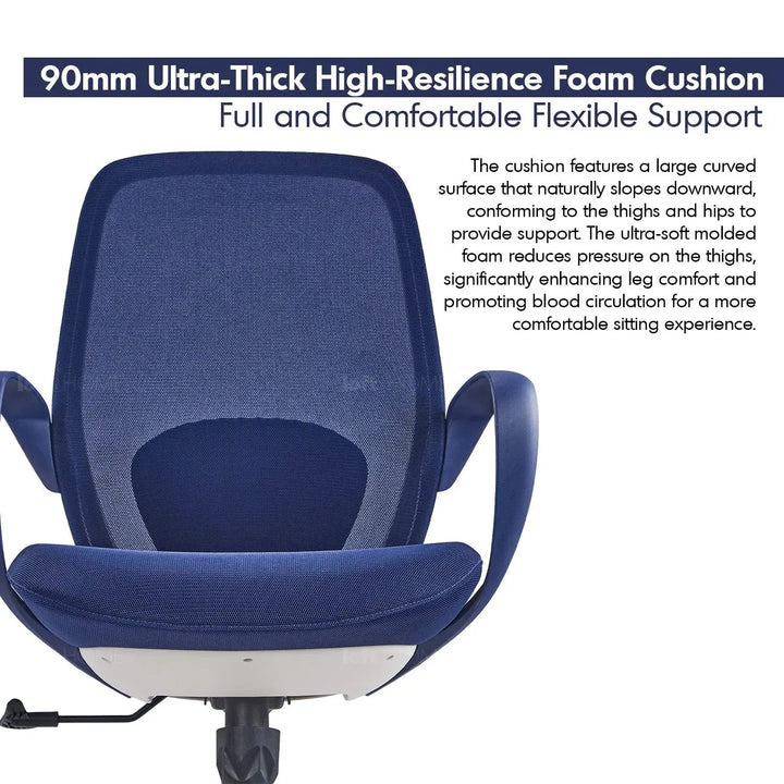 Modern mesh ergonomic office chair conch in panoramic view.