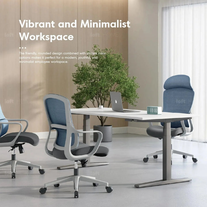 Modern mesh ergonomic office chair curve layered structure.