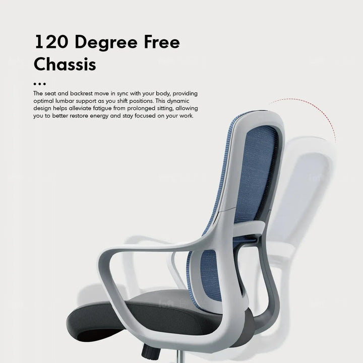 Modern mesh ergonomic office chair curve detail 5.