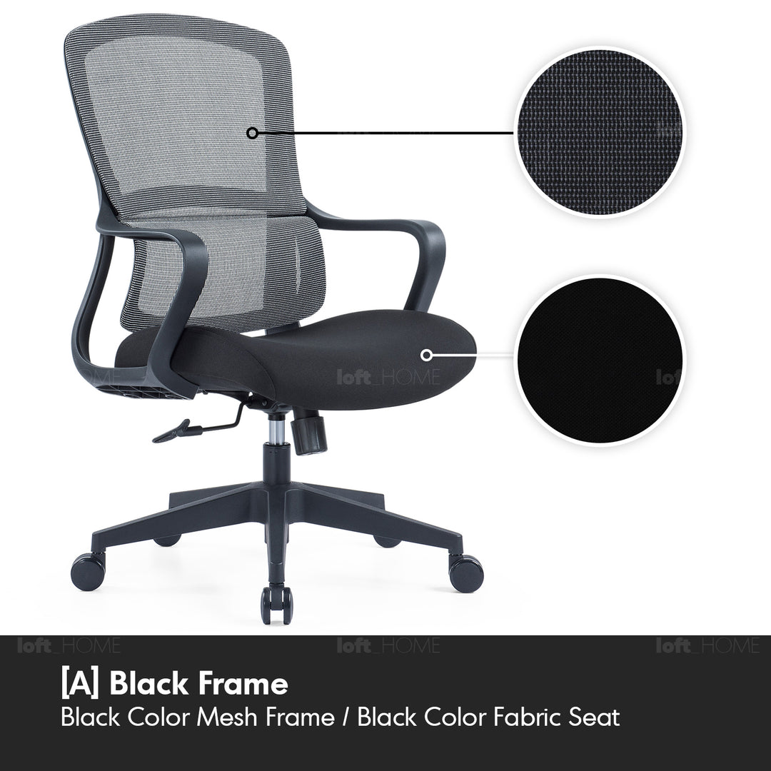 Modern mesh ergonomic office chair curve in real life style.