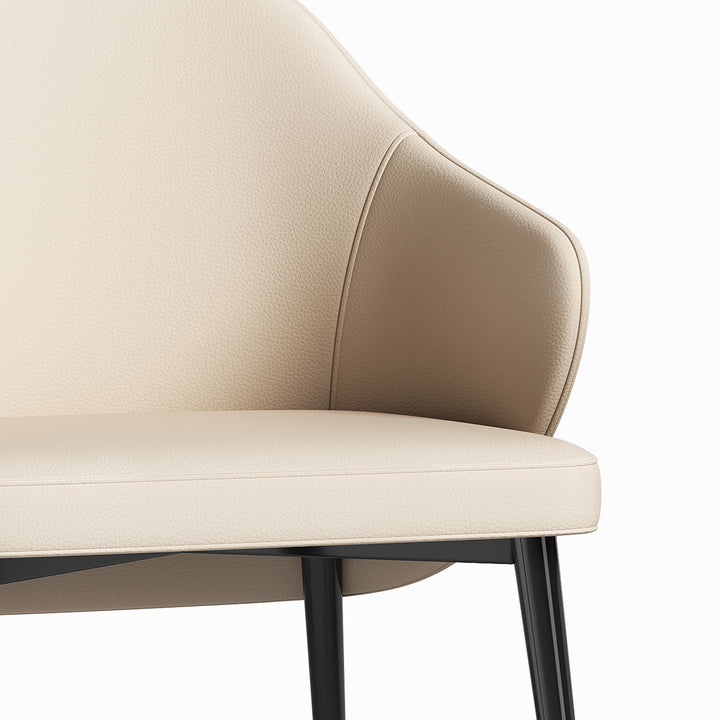 Modern microfiber leather dining chair dual with context.