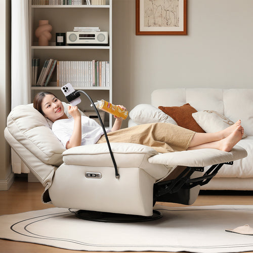 Modern Microfiber Leather Electric Recliner Revolving 1 Seater Sofa LAZYLUX Good to Know Preview-1