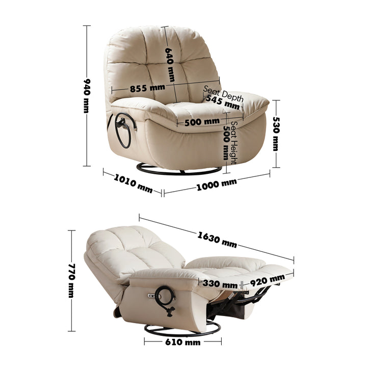 Modern microfiber leather recliner revolving 1 seater sofa lazylux size charts.