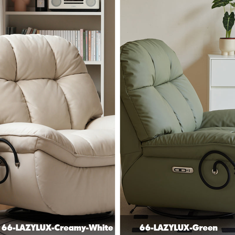 Modern microfiber leather electric recliner revolving 1 seater sofa lazylux color swatches.