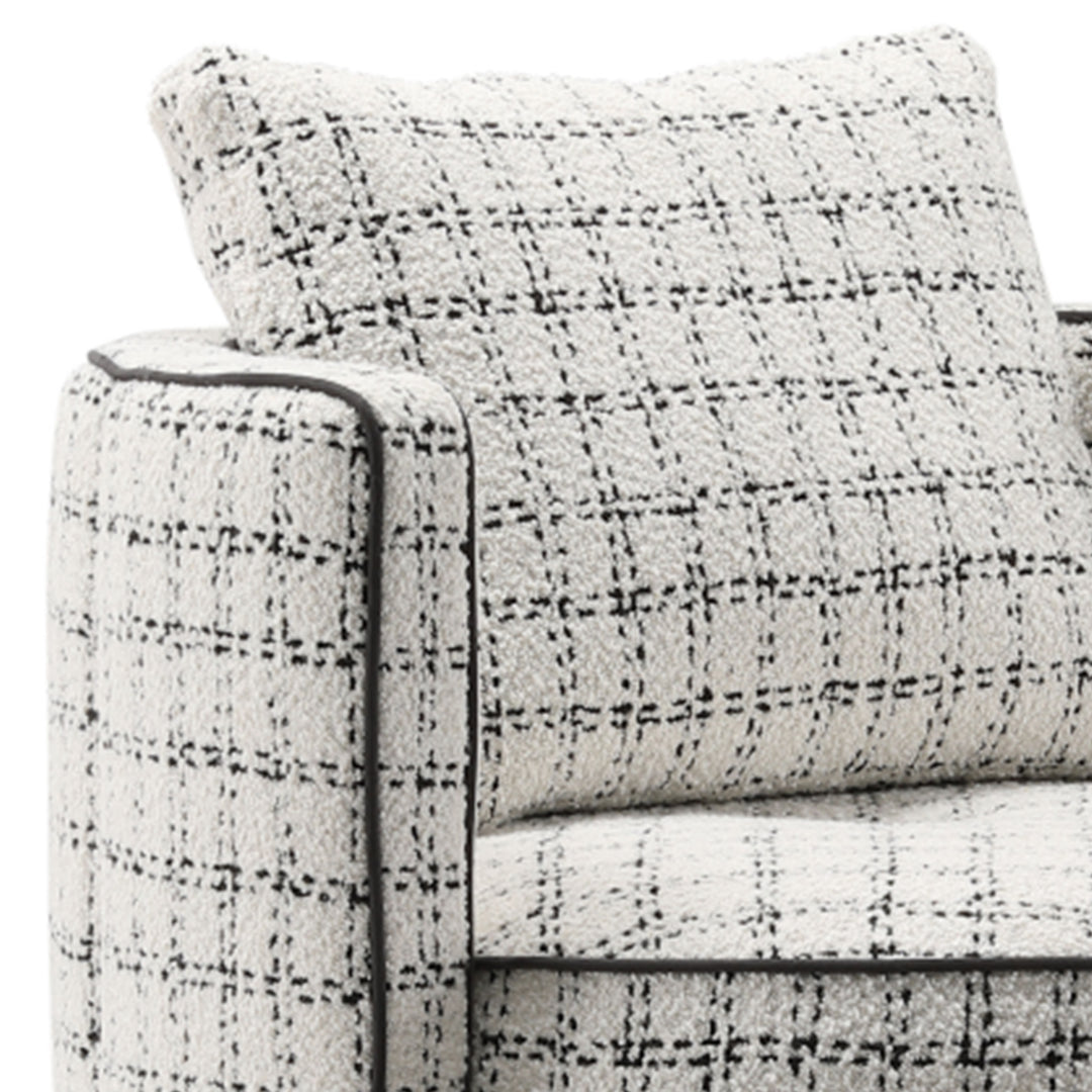 Modern Mixed Weave Fabric 1 Seater Sofa BESSIE