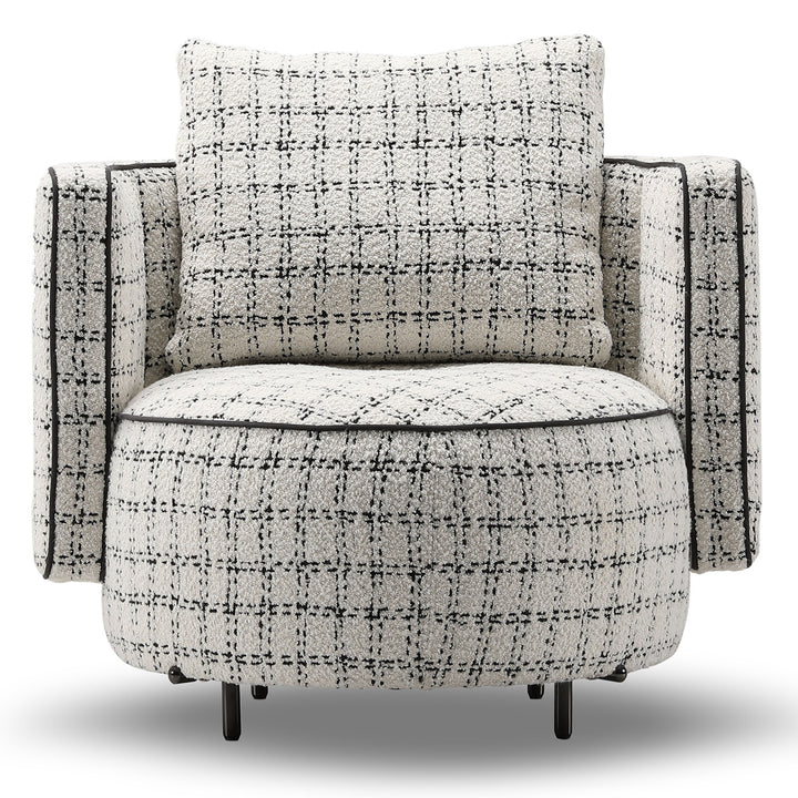 Modern Mixed Weave Fabric 1 Seater Sofa BESSIE