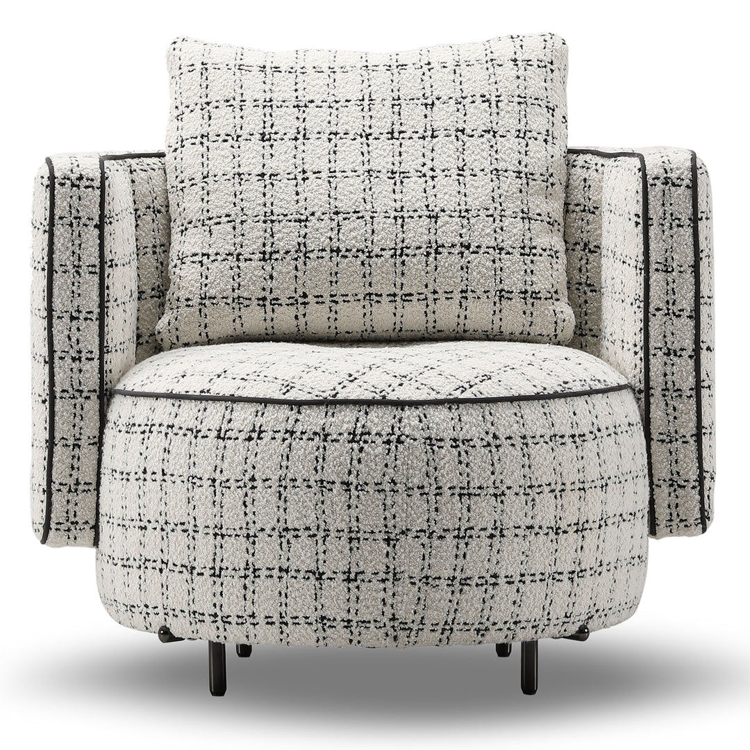 Cream Mixed Weave Fabric 1 Seater Sofa BESSIE