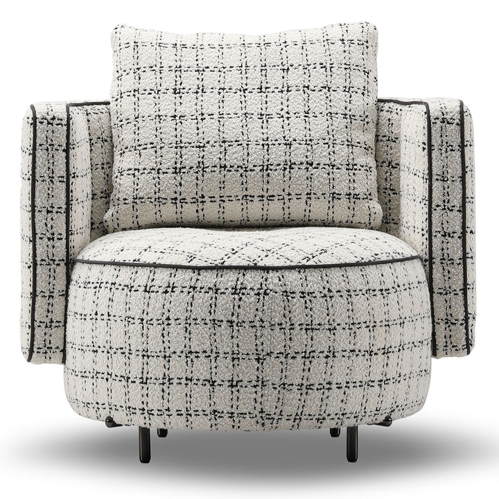 Modern Mixed Weave Fabric 1 Seater Sofa BESSIE