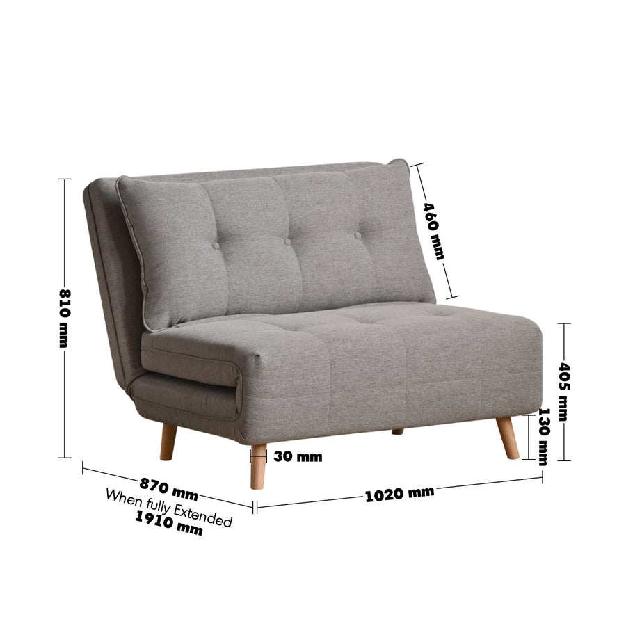 Modern Mixed Weave Fabric 1 Seater Sofa Bed AERO