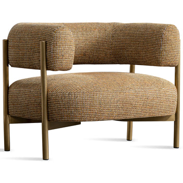 Industrial mixed weave fabric 1 seater sofa cini in white background.