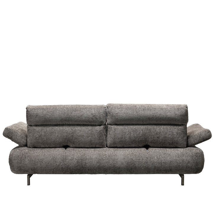 Modern mixed weave fabric 3 seater sofa flip in panoramic view.