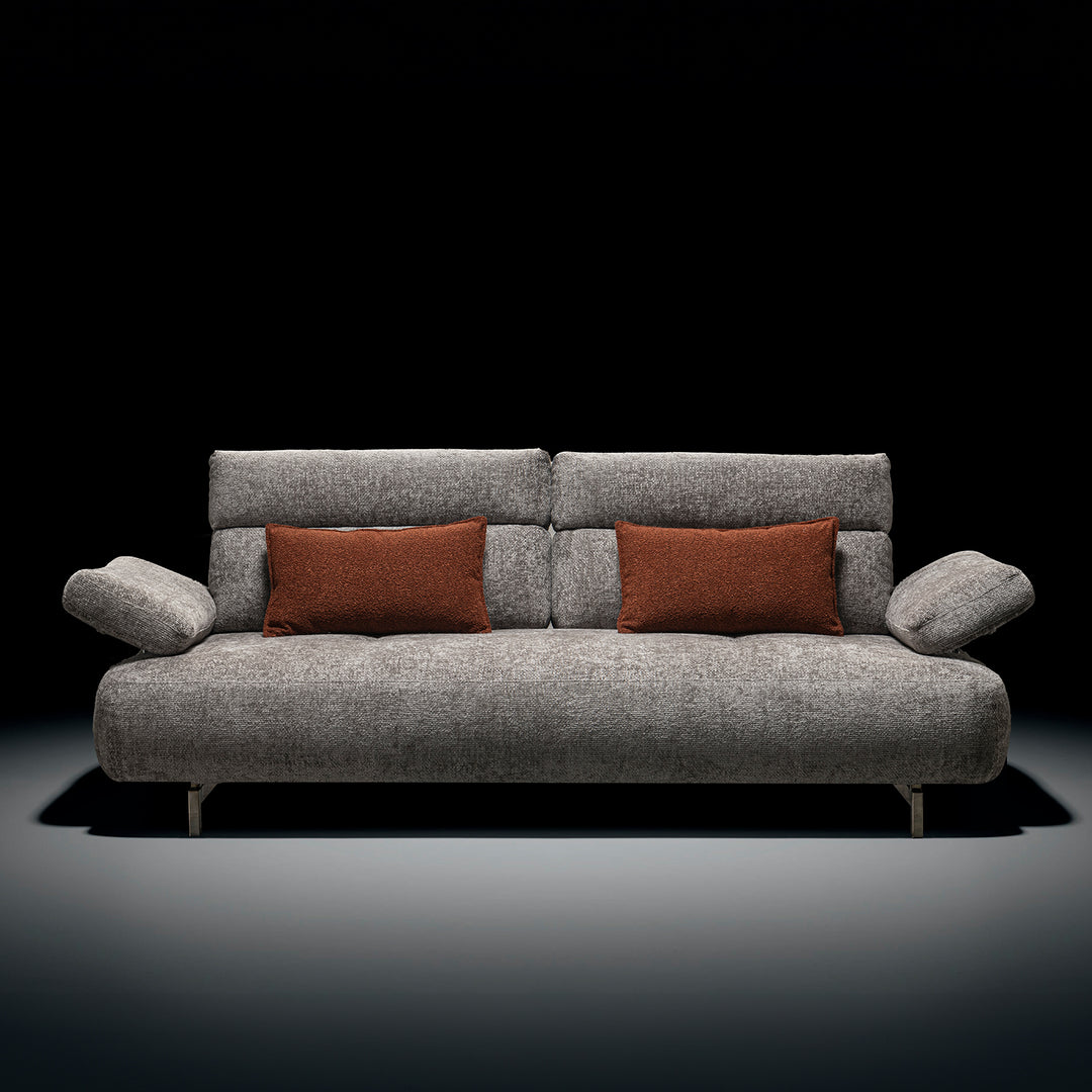 Modern mixed weave fabric 3 seater sofa flip primary product view.