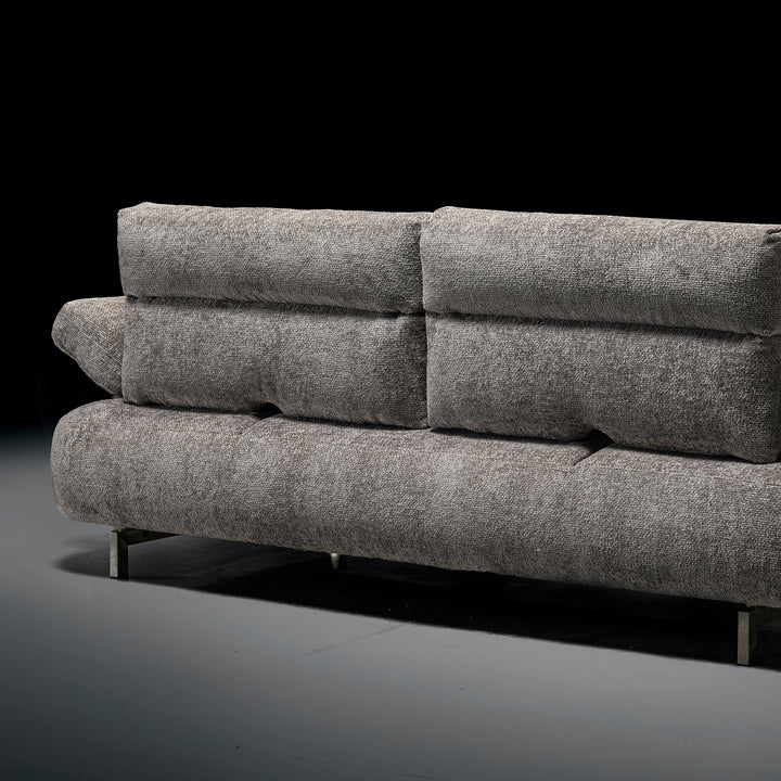 Modern mixed weave fabric 3 seater sofa flip in real life style.