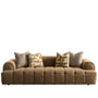 Modern Mixed Weave Fabric 3 Seater Sofa PUFF