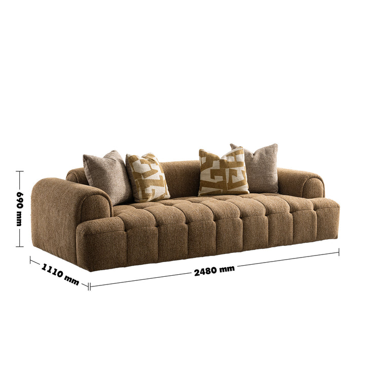 Modern mixed weave fabric 3 seater sofa puff size charts.