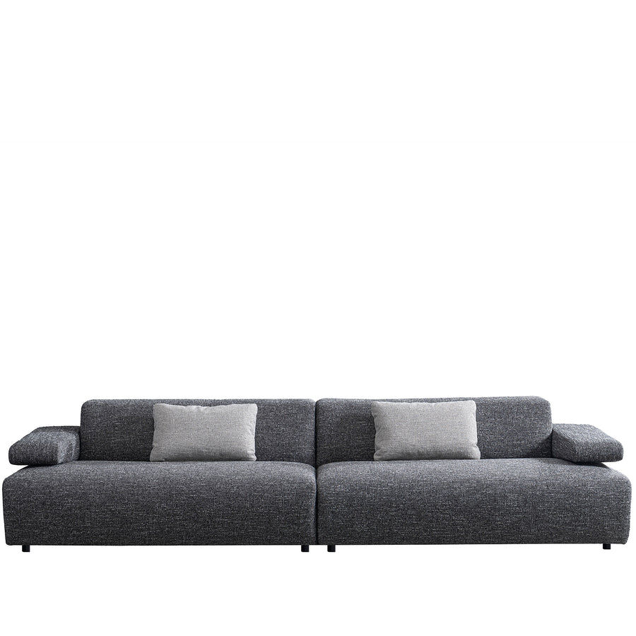 Modern mixed weave fabric 4 seater sofa toro in white background.