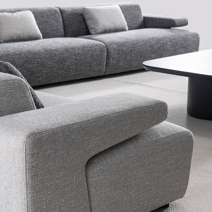 Modern mixed weave fabric 4 seater sofa toro material variants.