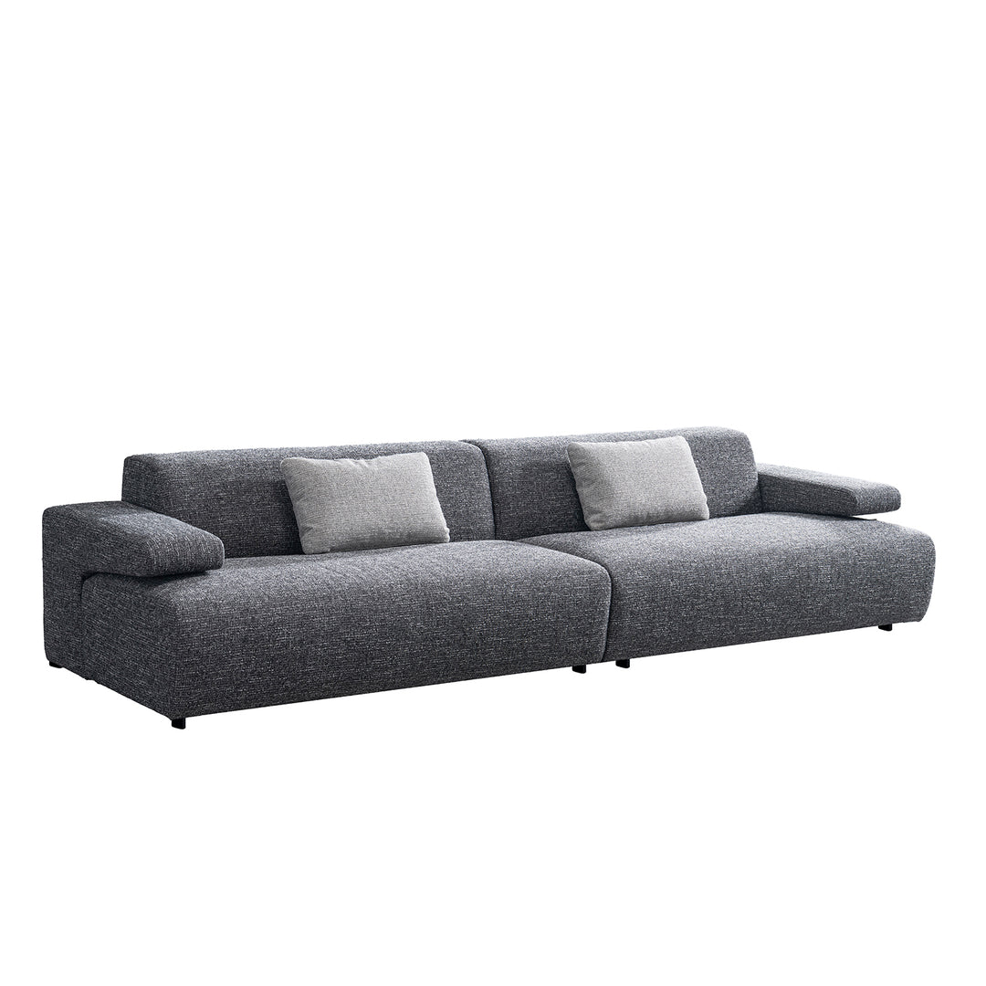 Modern mixed weave fabric 4 seater sofa toro with context.