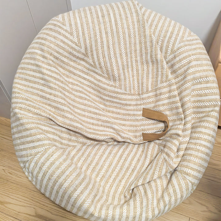 Modern mixed weave fabric bean bag 1 seater sofa beanie detail 6.