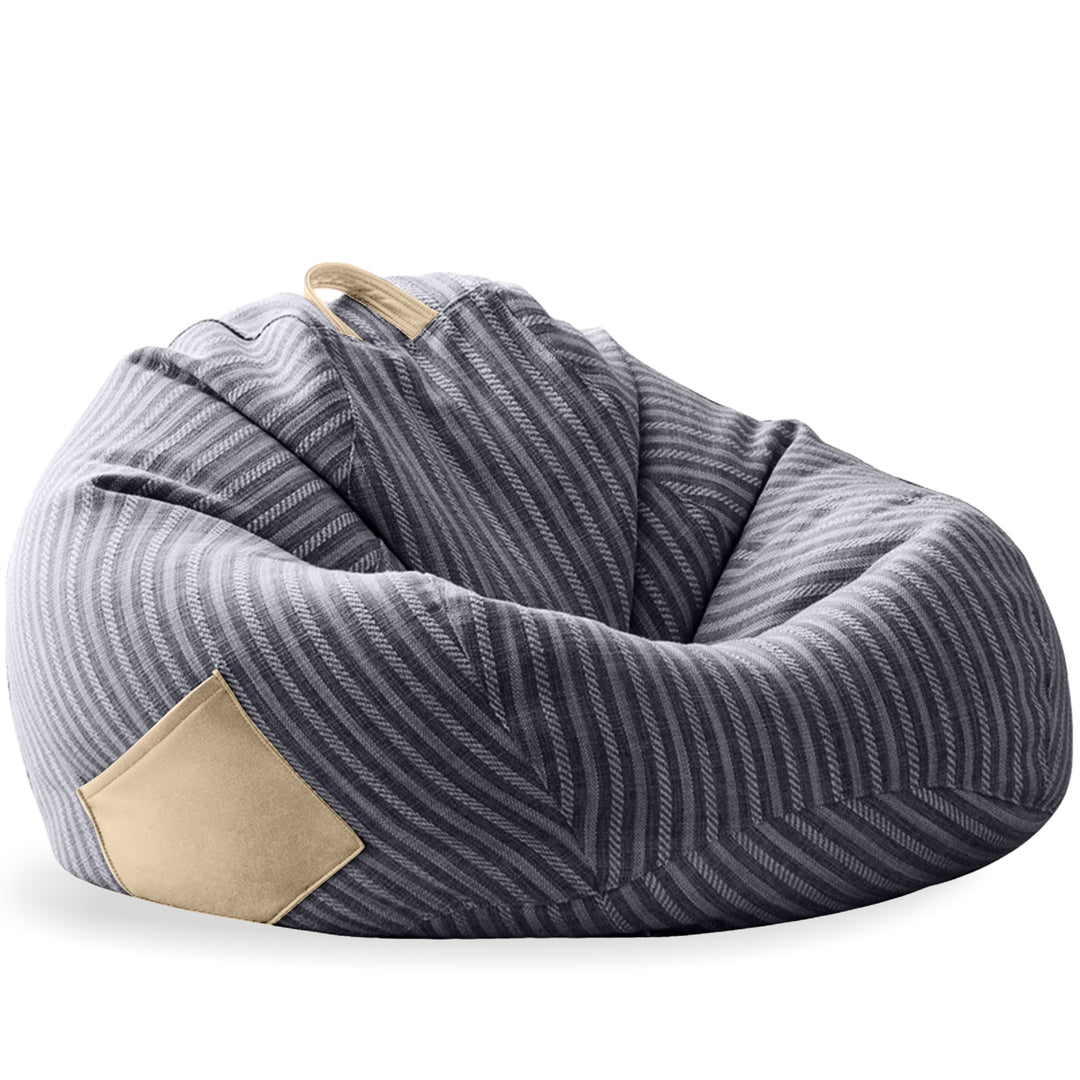 Modern mixed weave fabric bean bag 1 seater sofa beanie detail 7.