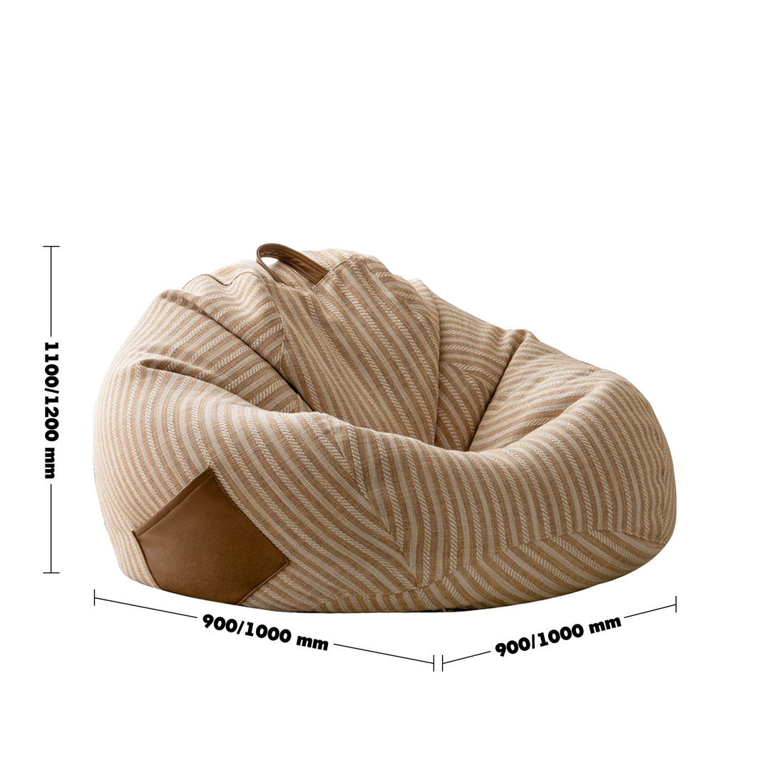 Modern mixed weave fabric bean bag 1 seater sofa beanie size charts.