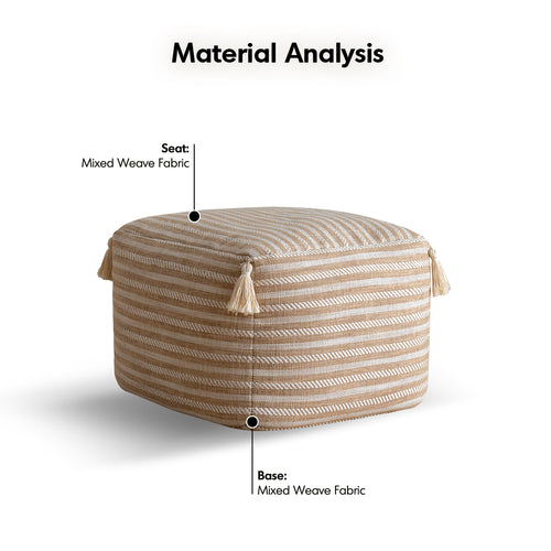Scandinavian Mixed Weave Fabric Ottoman BEANIE Good to Know Preview-1