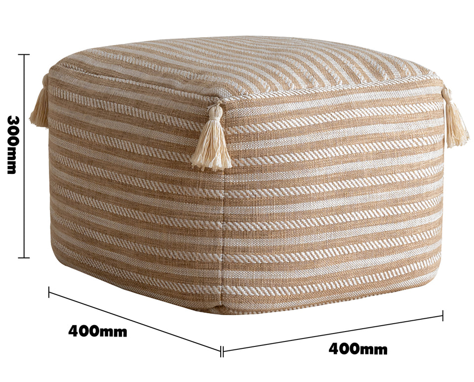 Scandinavian Mixed Weave Fabric Ottoman BEANIE Size Chart
