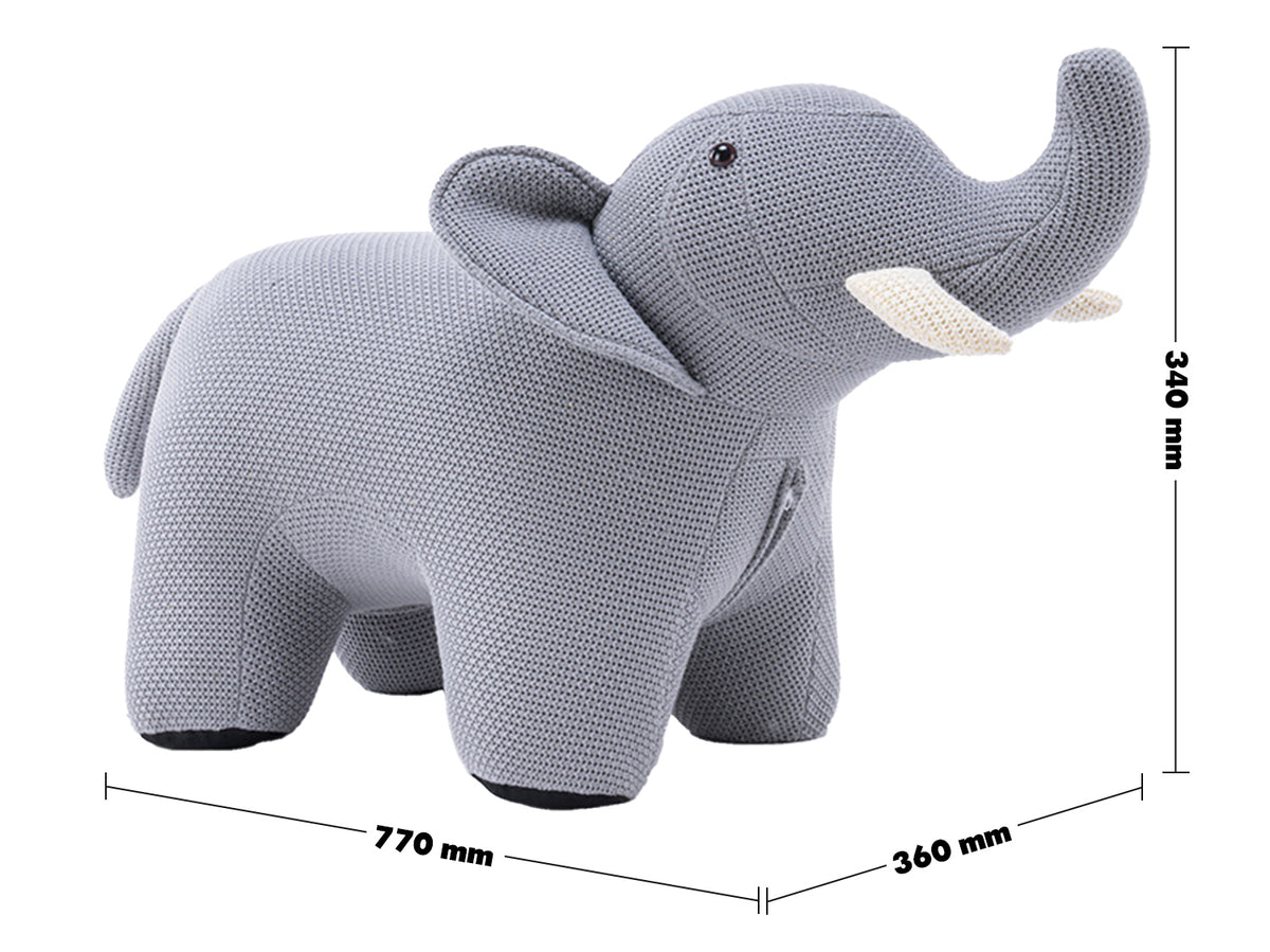 Bauhaus Mixed Weave Fabric Ottoman Decoration ELEPHANT Size Chart