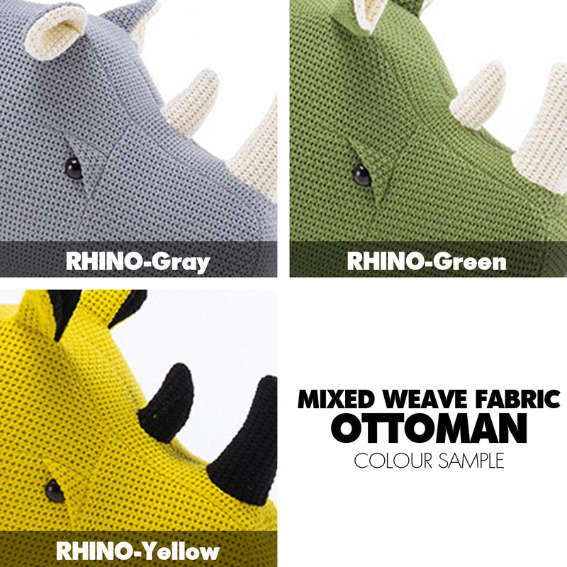Bauhaus mixed weave fabric ottoman decoration rhino color swatches.