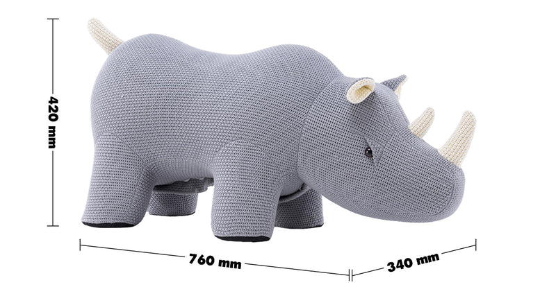 Bauhaus Mixed Weave Fabric Ottoman Decoration RHINO Size Chart