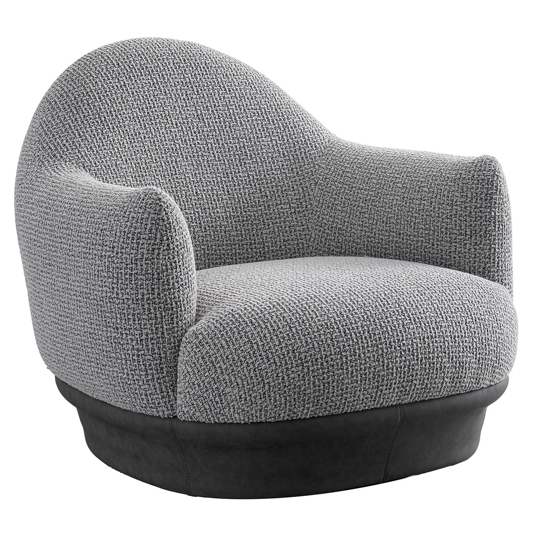Modern mixed weave revolving 1 seater sofa twigg in white background.