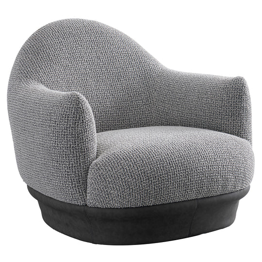 Modern mixed weave revolving 1 seater sofa twigg in white background.