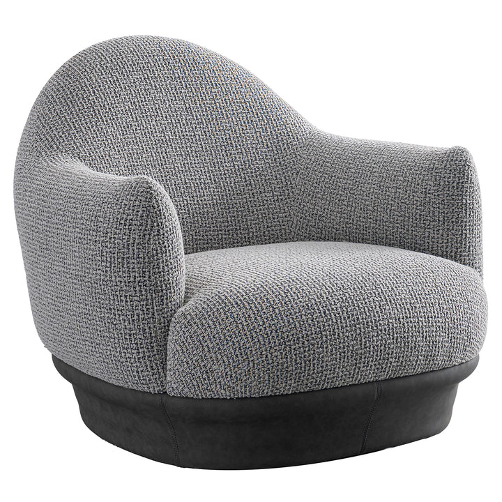 Modern mixed weave revolving 1 seater sofa twigg in white background.