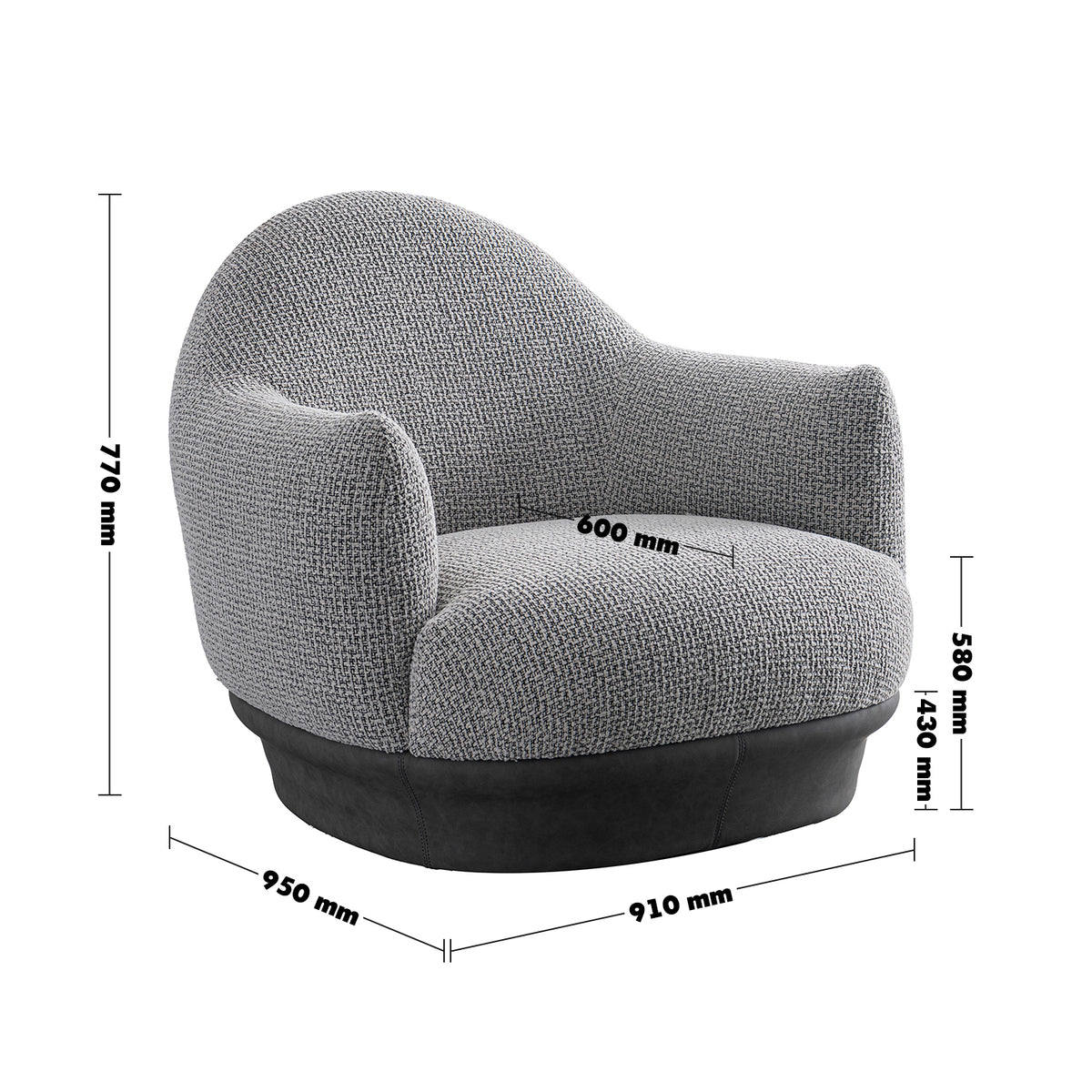 Modern mixed weave revolving 1 seater sofa twigg size charts.