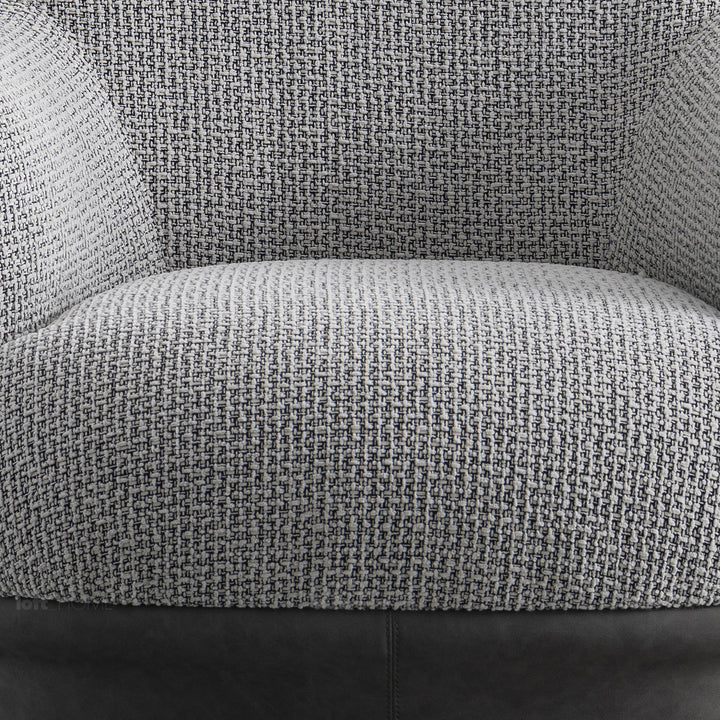 Modern mixed weave revolving 1 seater sofa twigg in real life style.
