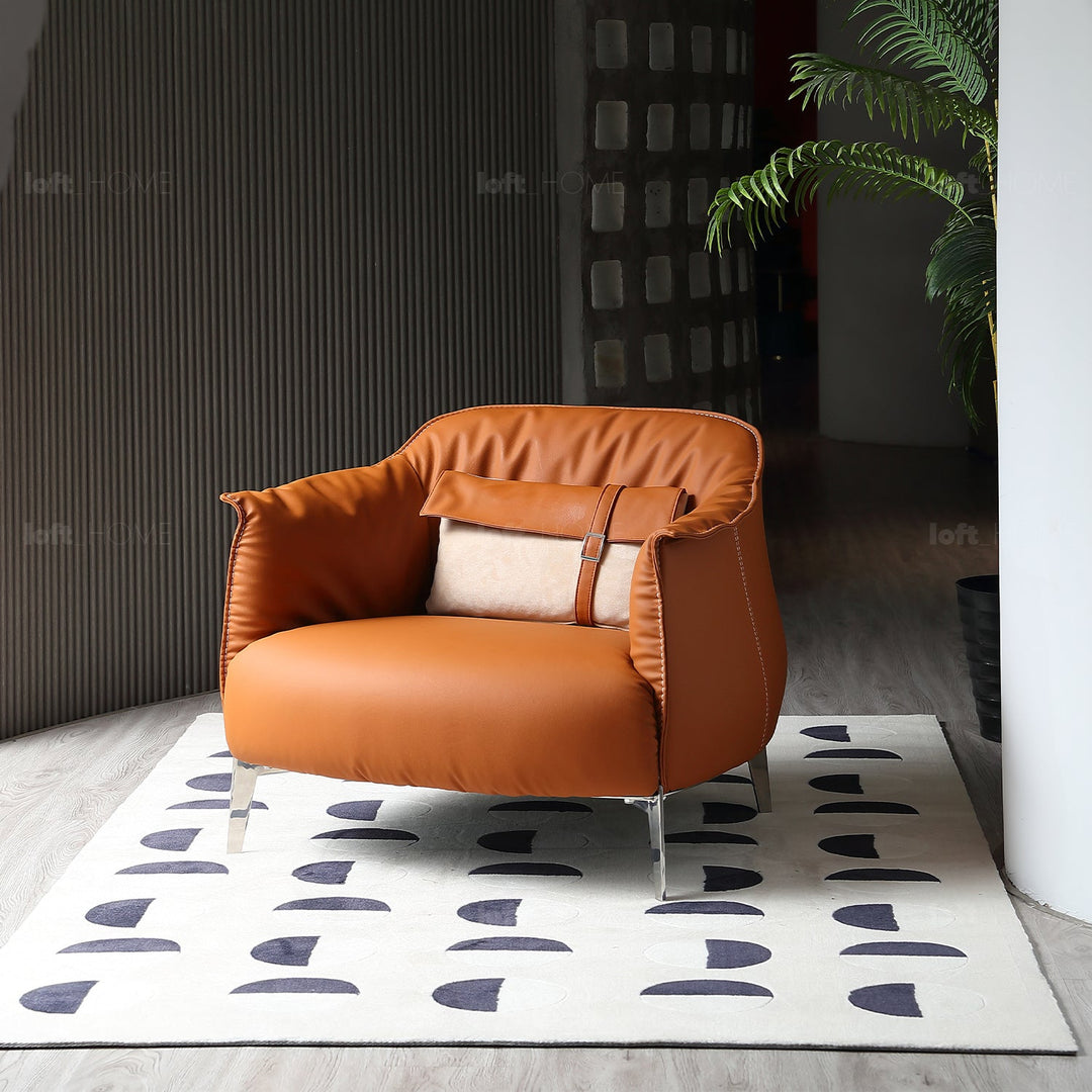 Modern pu leather 1 seater sofa lean color swatches.